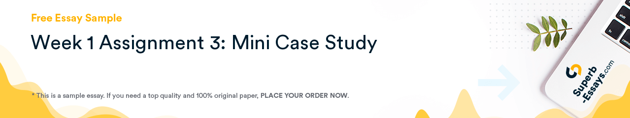 Free «Week 1 Assignment 3: Mini Case Study» Essay Sample